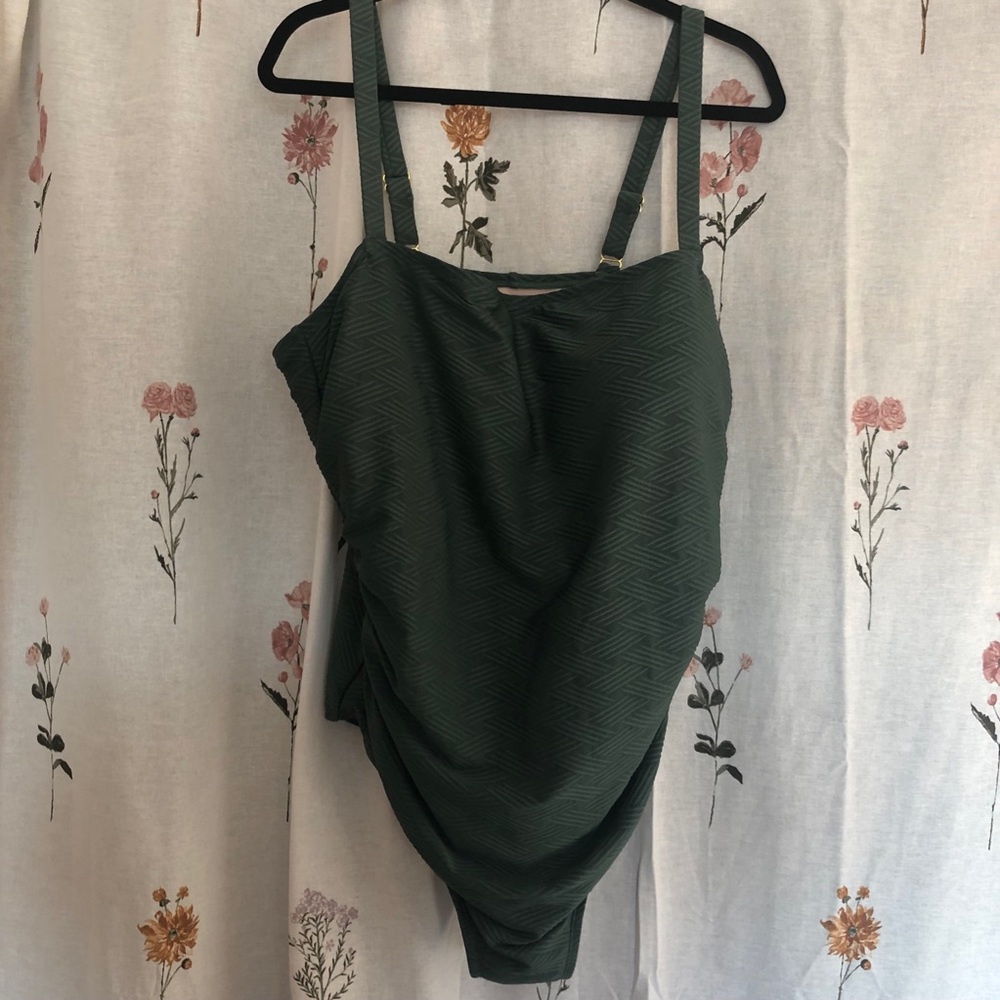 Green Textured Swimsuit
